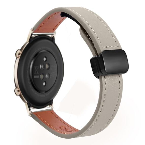 Per Huawei Watch GT 2 42mm Slim Fibbia Magnetica 20mm Cinturino in Microfibra in Pelle (Vitello Elefante Grigio)