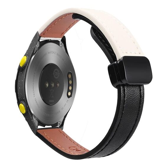 Per Huawei Watch 2 Slim Fibbia Magnetica 20mm Cinturino in Microfibra in Pelle (Nero+Albicocca)