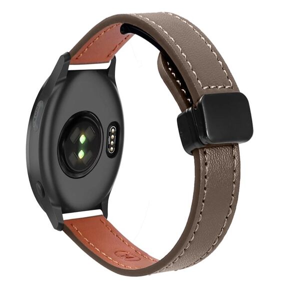 Per Garmin Forerunner 165 Slim Fibbia Magnetica 20mm Cinturino in Microfibra in Pelle (Caramello Macchiato)