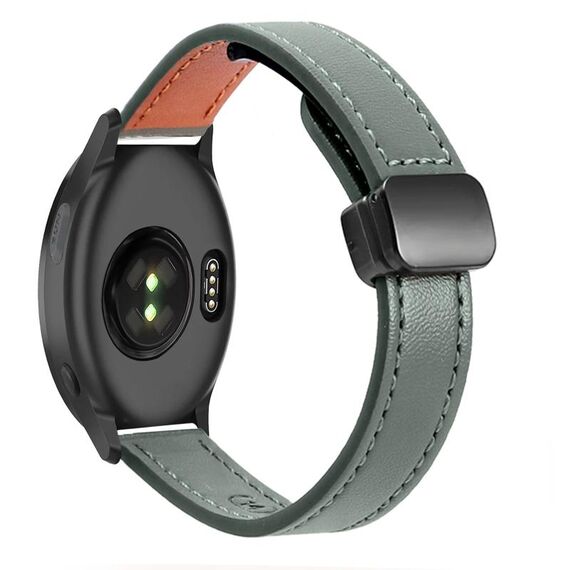 Per Garmin Forerunner 165 Music Slim Fibbia magnetica 20mm Cinturino in microfibra in pelle (verde avocado)