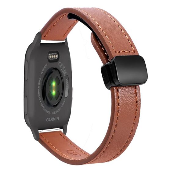 Per Garmin Venu SQ Slim Cinturino in pelle microfibra con fibbia magnetica da 20 mm (marrone moka)