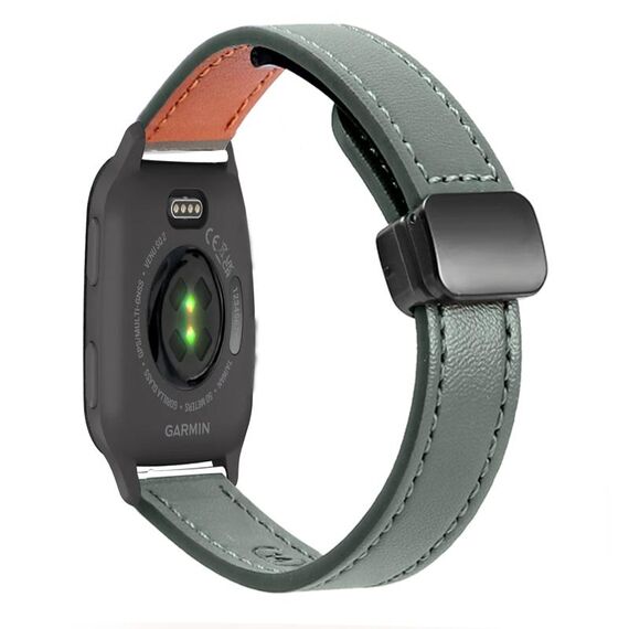 Per Garmin Venu SQ Slim Cinturino in pelle microfibra con fibbia magnetica da 20 mm (verde avocado)