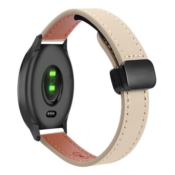 Per Garmin Move Style Slim Magnetic Buckle 20mm Cinturino in microfibra in pelle (albicocca crema)