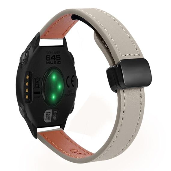 Per Garmin Forerunner 645 Music Slim Cinturino per orologio in microfibra con fibbia magnetica da 20 mm (grigio elefante di vitello)