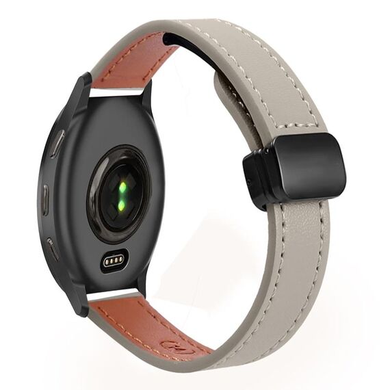 Per Garmin Venu 2 Plus Slim Magnetic Buckle 20mm Cinturino in microfibra in pelle (vitello grigio elefante)