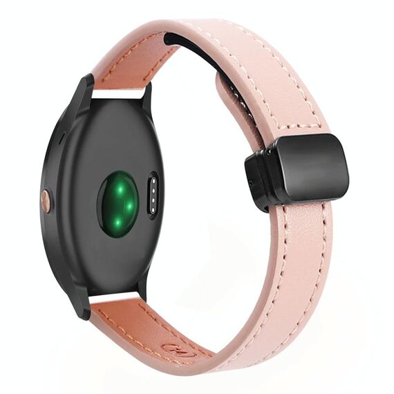 Per Garmin Vivoactive 3 Music Slim Fibbia magnetica 20mm Cinturino in microfibra in pelle (rosa Sakura)