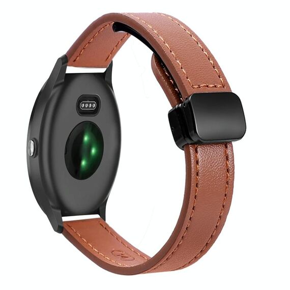 Per Garmin Vivoactive 3 Slim Cinturino in pelle microfibra con fibbia magnetica da 20 mm (marrone moka)