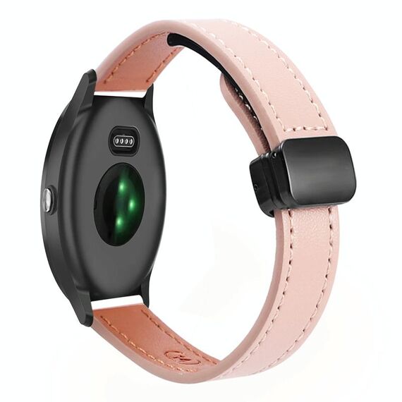 Per Garmin Vivoactive 3 Slim Cinturino in pelle microfibra con fibbia magnetica da 20 mm (rosa sakura)