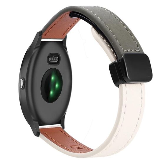 Per Garmin Vivoactive 3 Slim Fibbia Magnetica 20mm Cinturino in Microfibra in Pelle (Albicocca+Verde Avocado)