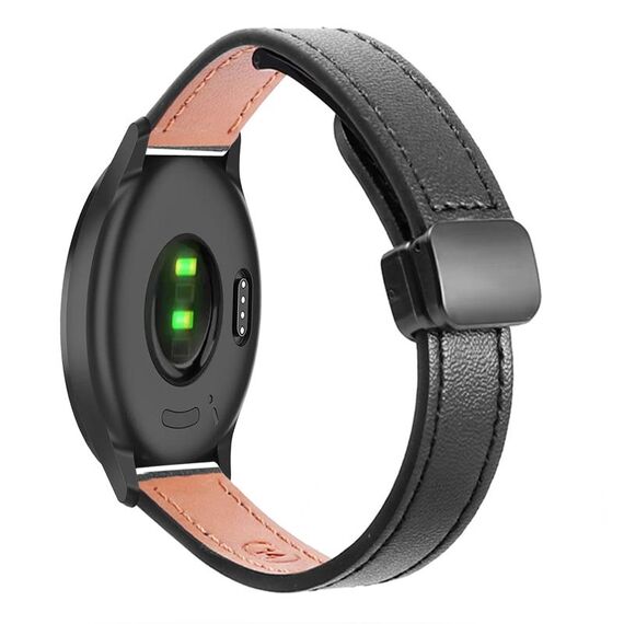 Per Garmin Forerunner 158 Slim Fibbia Magnetica 20mm Cinturino in Microfibra in Pelle (Nero)