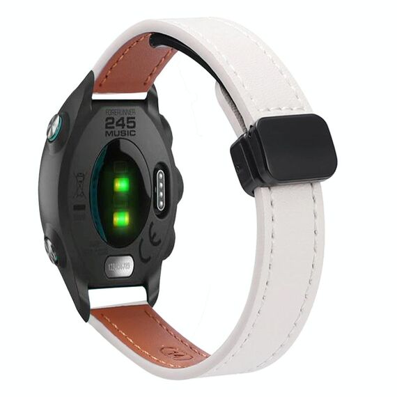 Per Garmin Forerunner 245 Music Slim Fibbia magnetica Cinturino in microfibra da 20 mm in pelle (albicocca)