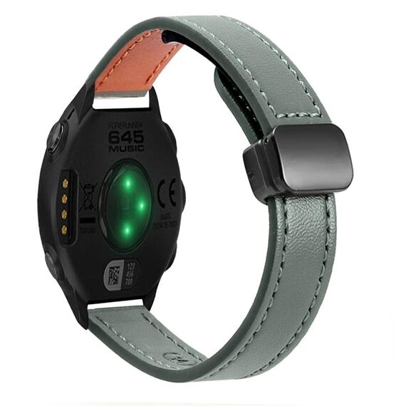 Per Garmin Forerunner 645 Slim Fibbia Magnetica 20mm Cinturino in Microfibra in Pelle (Verde Avocado)