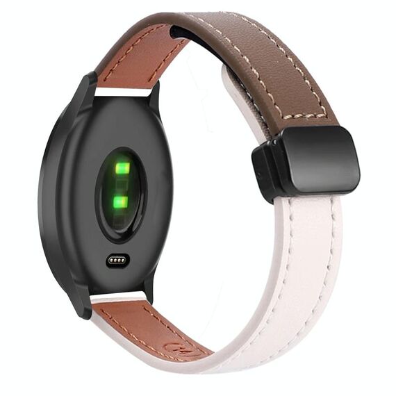 Per Garmin Vivomove Slim Fibbia Magnetica 20mm Cinturino in Microfibra in Pelle (Albicocca+Caramello Macchiato)