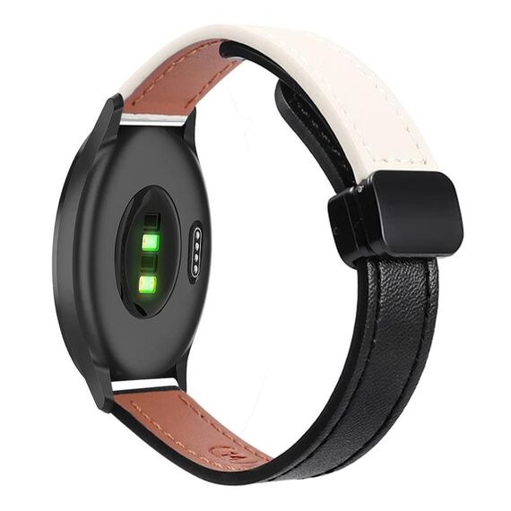 Per Garmin Vivomove Style Slim Magnetic Buckle 20mm Cinturino in microfibra in pelle (nero + albicocca)