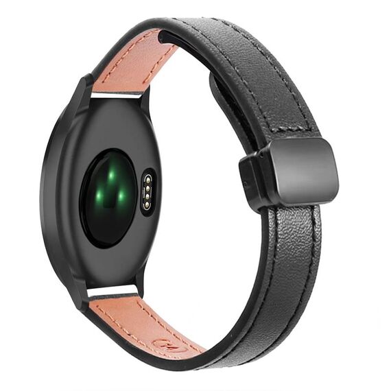 Per Garmin Vivomove HR Sport Slim Cinturino in pelle microfibra con fibbia magnetica da 20 mm (nero)