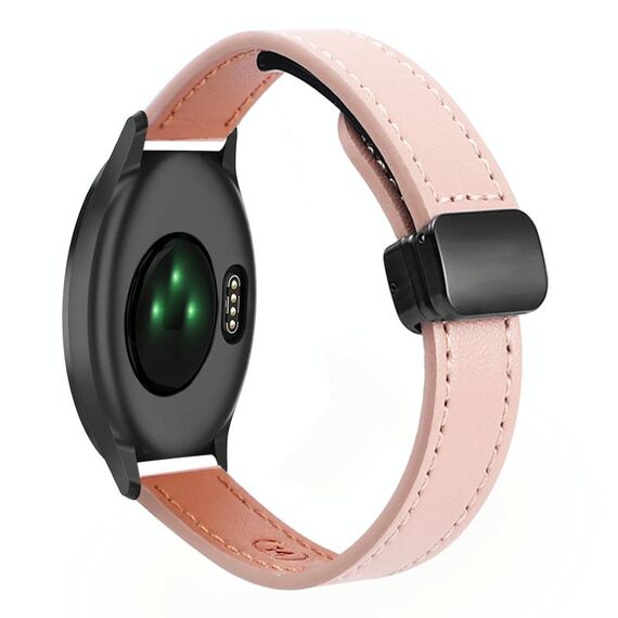 Per Garmin Vivomove HR Sport Slim Cinturino in pelle microfibra con fibbia magnetica da 20 mm (rosa sakura)