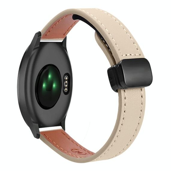 Per Garmin Vivomove HR Sport Slim Fibbia Magnetica 20mm Cinturino in Microfibra in Pelle (Albicocca Crema)
