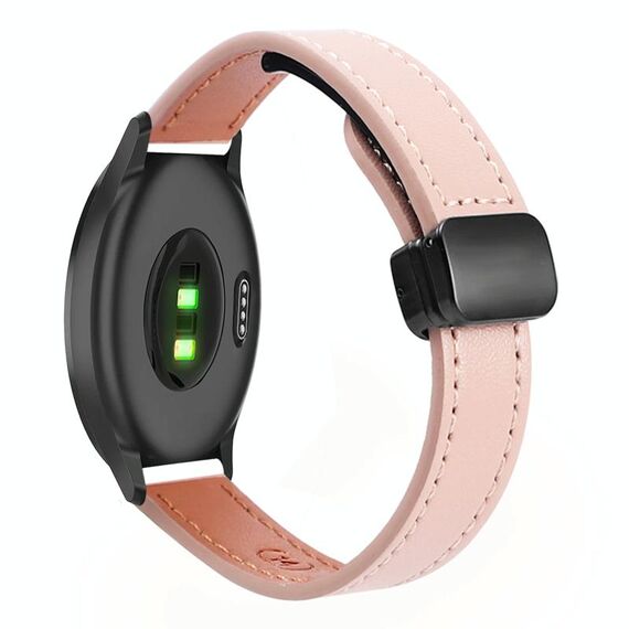 Per Garmin Vivomove 3 Slim Cinturino in pelle microfibra con fibbia magnetica da 20 mm (rosa sakura)