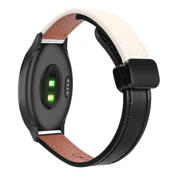 Per Garmin Vivomove 3 Slim Fibbia Magnetica 20mm Cinturino in Microfibra in Pelle (Nero+Albicocca)