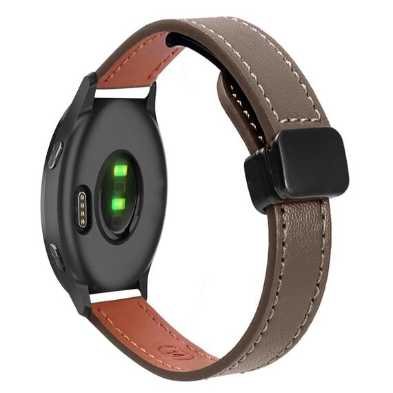 Per Garmin Venu Slim Fibbia Magnetica 20mm Cinturino in Microfibra in Pelle (Caramello Macchiato)