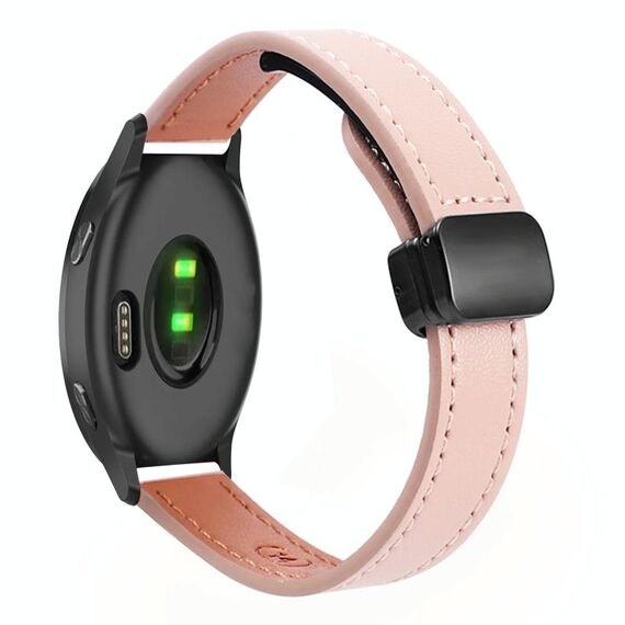Per Garmin Venu Slim Cinturino in pelle microfibra con fibbia magnetica da 20 mm (rosa sakura)