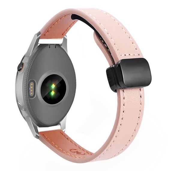 Per Garmin Forerunner 255S 18mm Slim Magnetic Buckle Microfiber Leather Watch Band (Sakura Rosa)
