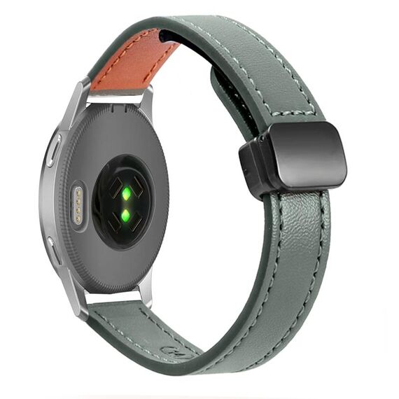 Per Garmin Venu 2S 18mm Slim Magnetic Buckle Microfiber Leather Watch Band (Avocado Green)