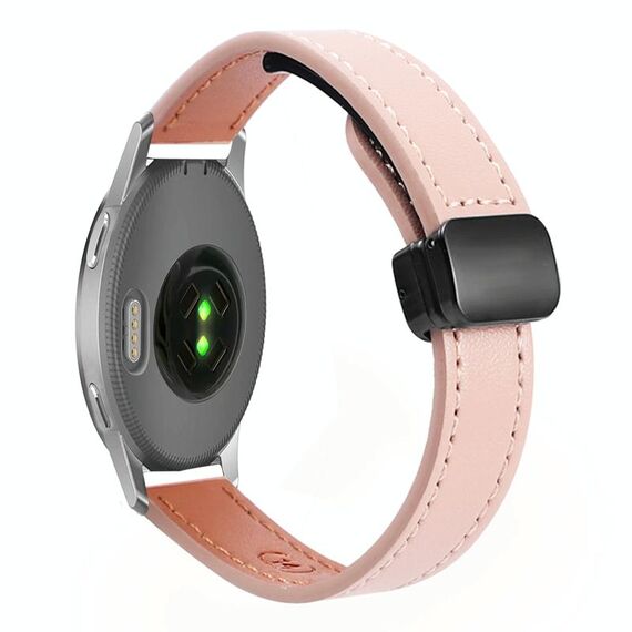 Per Garmin Venu 2S 18mm Slim Magnetic Buckle Microfiber Leather Watch Band (Sakura Rosa)