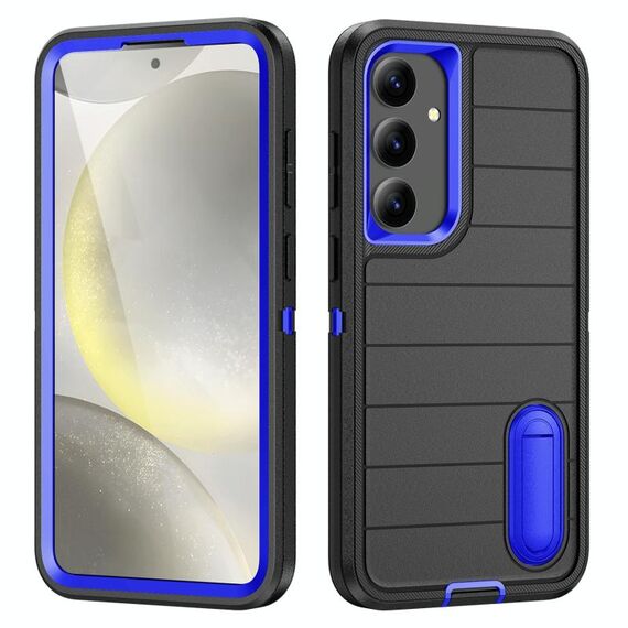 Per Samsung Galaxy S24+ 5G Defender Gen2 Custodia per telefono in silicone + PC resistente con supporto (nero+blu scuro)