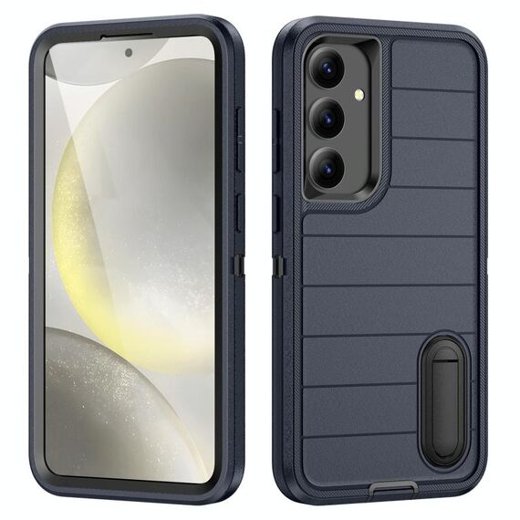 Per Samsung Galaxy S24+ 5G Defender Gen2 Custodia per telefono in silicone + PC resistente con supporto (blu scuro+nero)