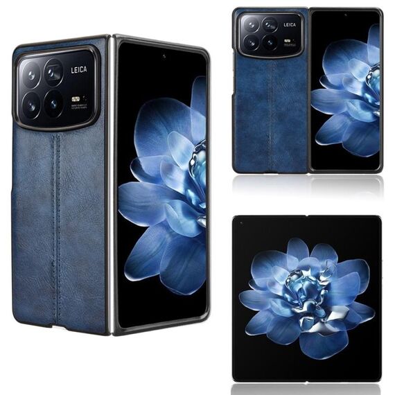Per Xiaomi Mix Fold 4 Custodia per telefono con motivo a mucca e cuciture (blu)