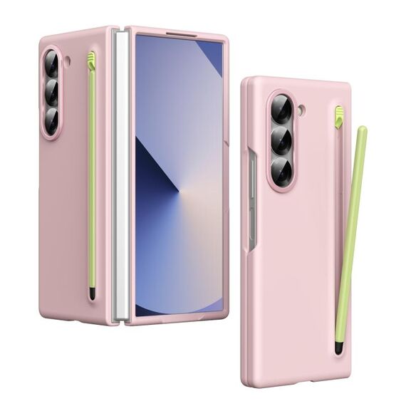 Per Samsung Galaxy Z Fold6 Custodia per telefono pieghevole antiurto con stilo capacitivo (rosa)