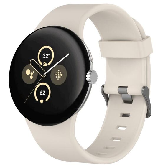 Per Google Pixel Watch 3 45mm Cinturino sportivo in silicone tinta unita (Starlight)