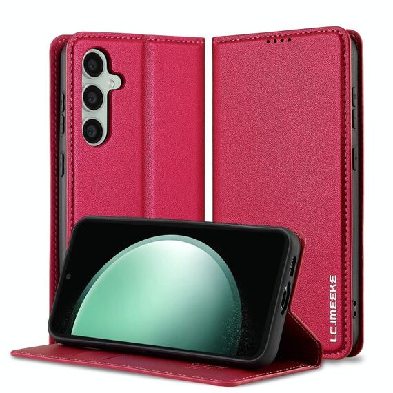 Per Samsung Galaxy S24+ 5G LC.IMEEKE L1 Series Custodia per telefono in PU con texture fine e smerigliata (rosso)