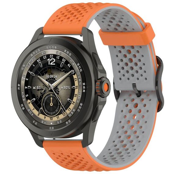 Per Xiaomi Watch S4 Sport Liquid Two Color Silicone Watch Band (Arancione Grigio)