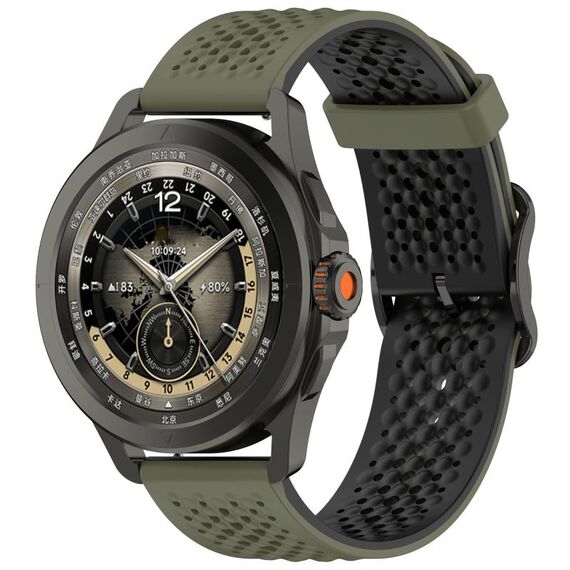 Per Xiaomi Watch S4 Sport Liquid Two Color Silicone Watch Band (verde giungla nero)