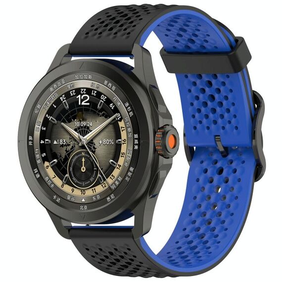Per Xiaomi Watch S4 Sport Liquid Two Color Silicone Watch Band (Nero Blu)