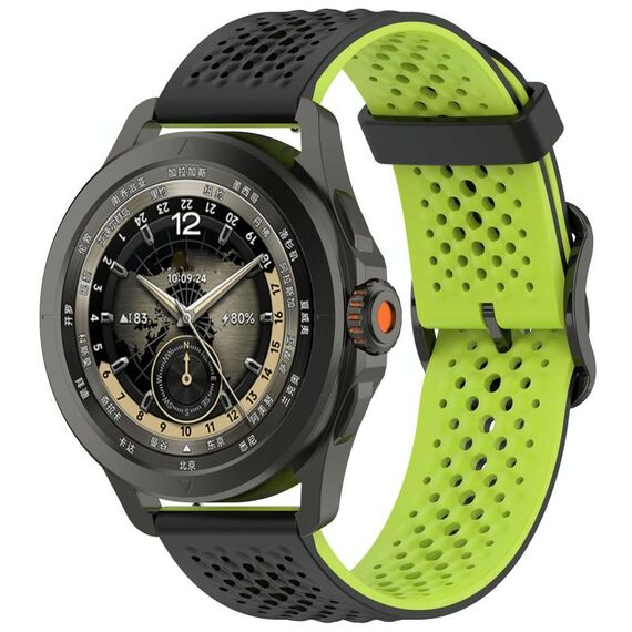 Per Xiaomi Watch S4 Sport Liquid Two Color Silicone Watch Band (Nero Lime)