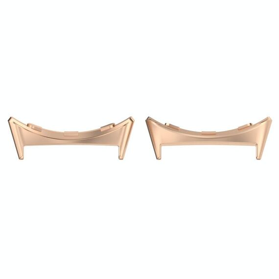 Per Google Pixel Watch 3 45mm 1 paio di connettori per cinturini in acciaio inossidabile (oro rosa)