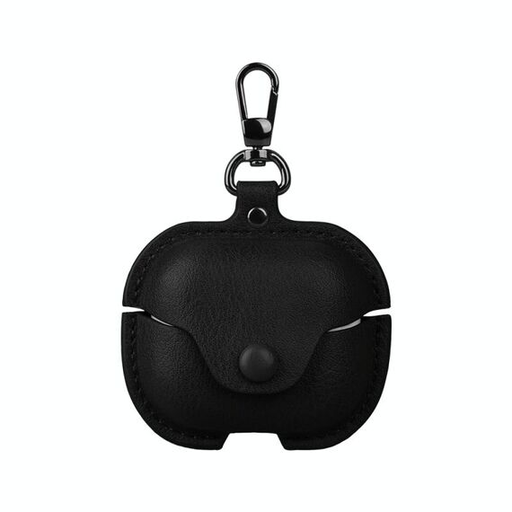 Per Samsung Galaxy Buds 3 Custodia protettiva in pelle Bluetooth per auricolari Business con gancio (nero)