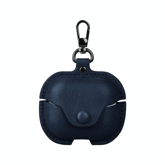 Per Samsung Galaxy Buds 3 Custodia protettiva in pelle Bluetooth per auricolari Business con gancio (blu)