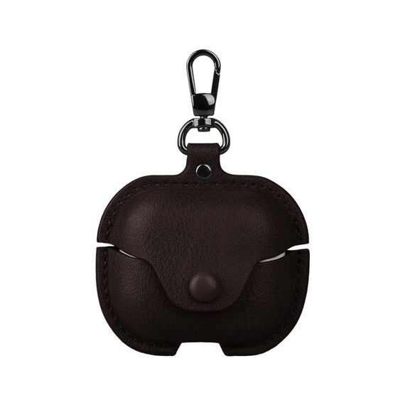 Per Samsung Galaxy Buds 3 Business Custodia protettiva in pelle per auricolari Bluetooth con gancio (marrone scuro)