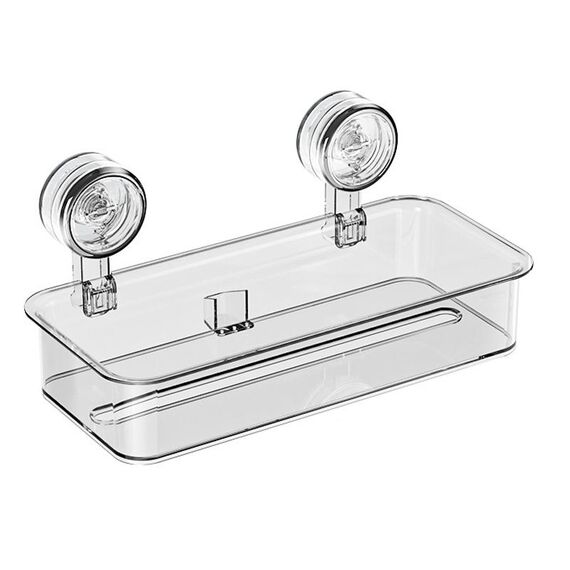 Porta fazzoletti da bagno senza perforazione, porta fazzoletti da parete con ventosa, stile: grande trasparente
