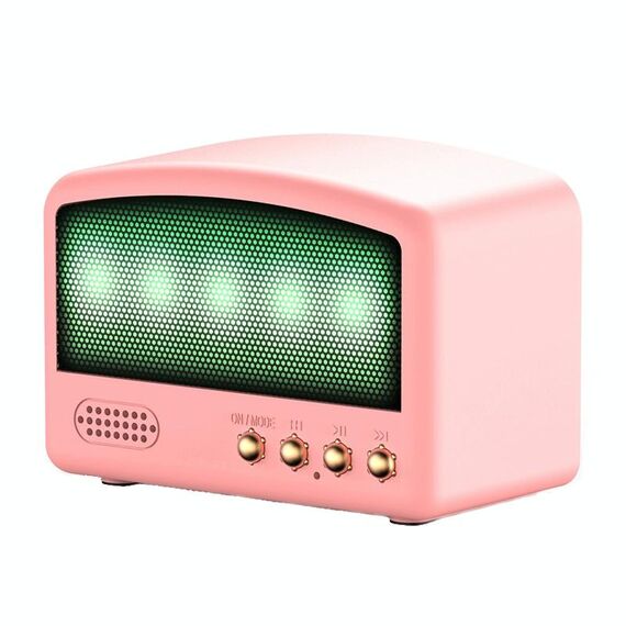 BT11-D Mini Card USB Flash Drive FM Radio Retro Wireless Bluetooth Speaker, Colore: Rosa