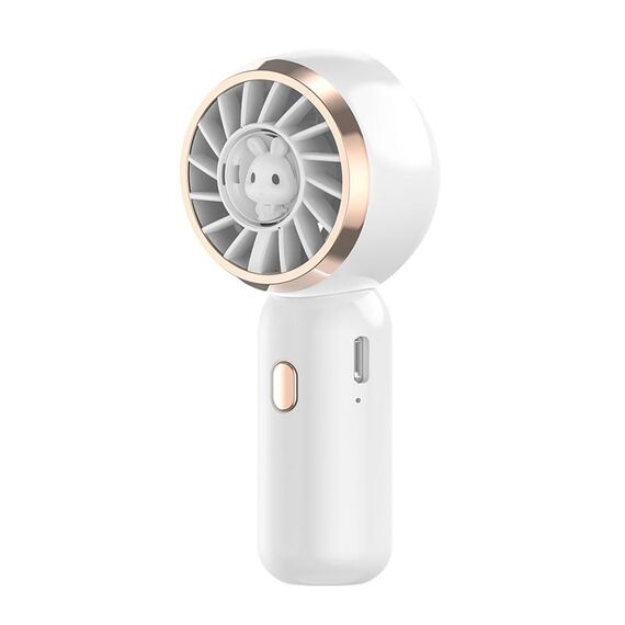 Mini turbina portatile simpatico coniglio ventilatore elettrico (bianco)