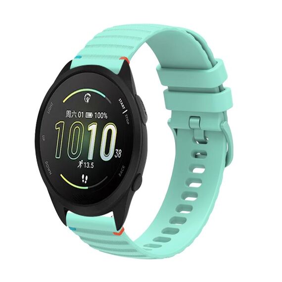 Per Garmin Forerunner 165 Wavy Dots Stitched 20mm cinturino in silicone (verde acqua)