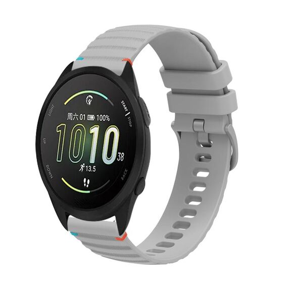 Per Garmin Forerunner 165 Music Wavy Dots Stitched 20mm Cinturino in silicone (grigio)