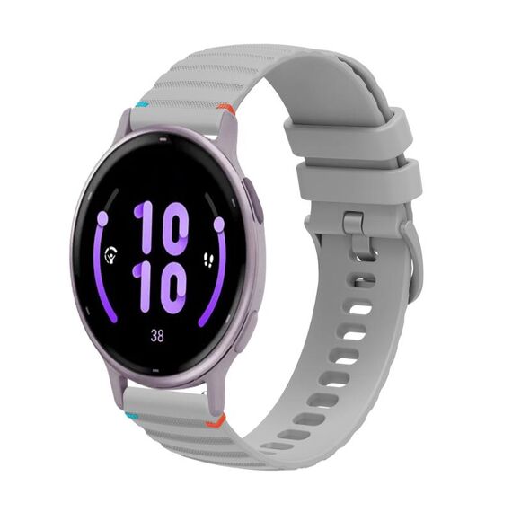 Per Garmin Vivoactive 5 cinturino in silicone ondulato punteggiato cucito da 20 mm (grigio)