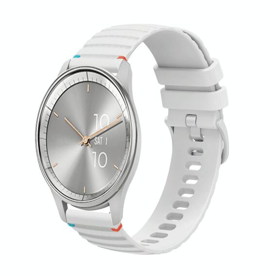 Per Garmin Move Trend Wavy Dotted Stitched 20mm cinturino in silicone (bianco)