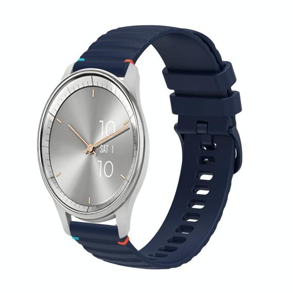 Per Garmin Move Trend Wavy Dotted Stitched 20mm cinturino in silicone (blu navy)